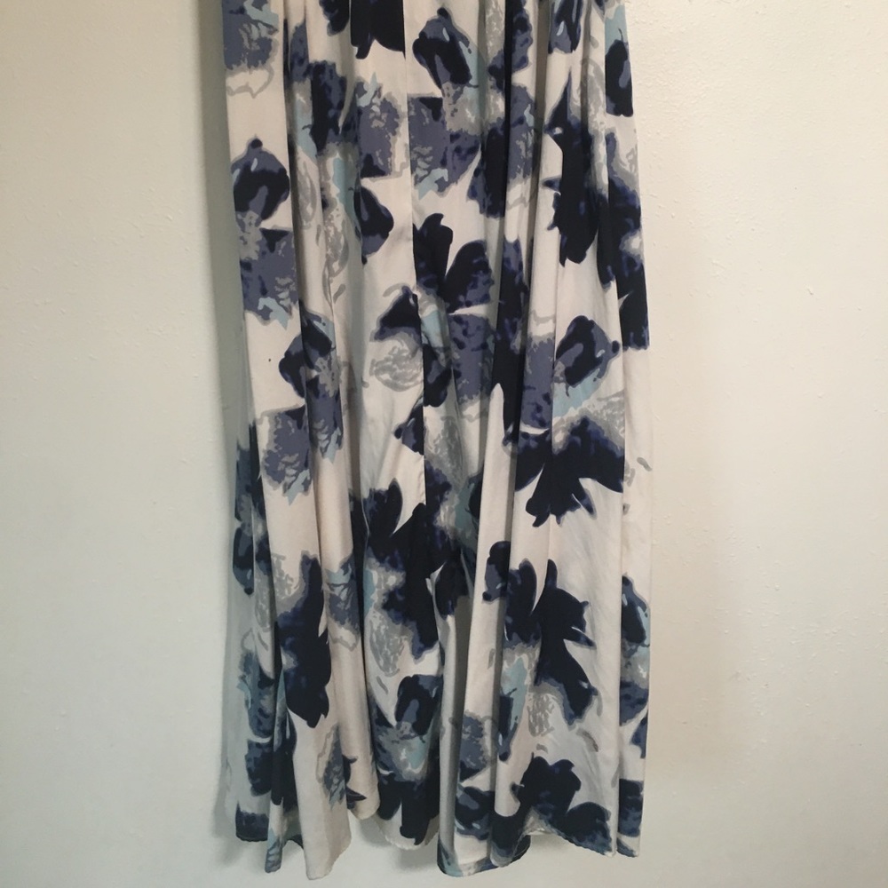 Blue and black print skirt